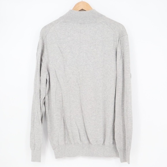 Vineyard Vines Sweater Mens Large Gray Quarter-Zip Mock Neck Long Sleeve Ribbed - Picture 5 of 6